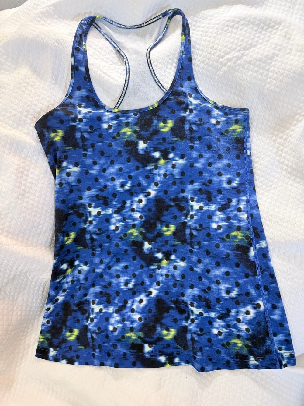 Lululemon Cool Racerback Tank Windy Blooms Sapphire Blue Multi Light Luon S 10